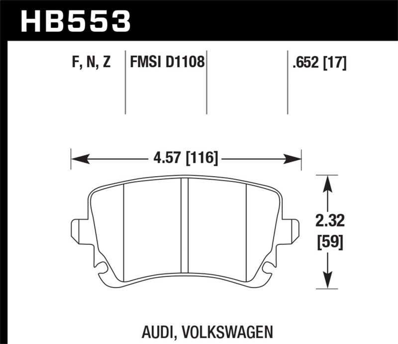 Audi S6 Brake Pads - Rear - Hawk Performance - HPS 5.0 - `07-`11 Audi S6 Brake Pads - Rear - Hawk Performance - HPS 5.0 - `07-`11